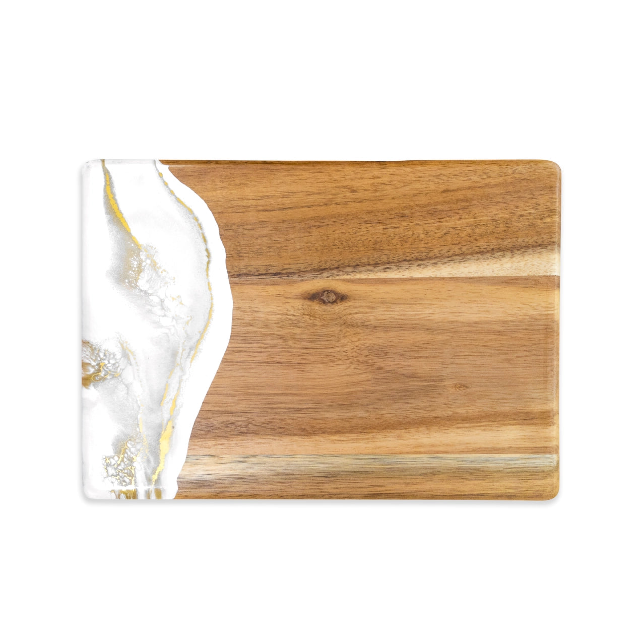 Small acacia wood and resin cheeseboard - quartz
