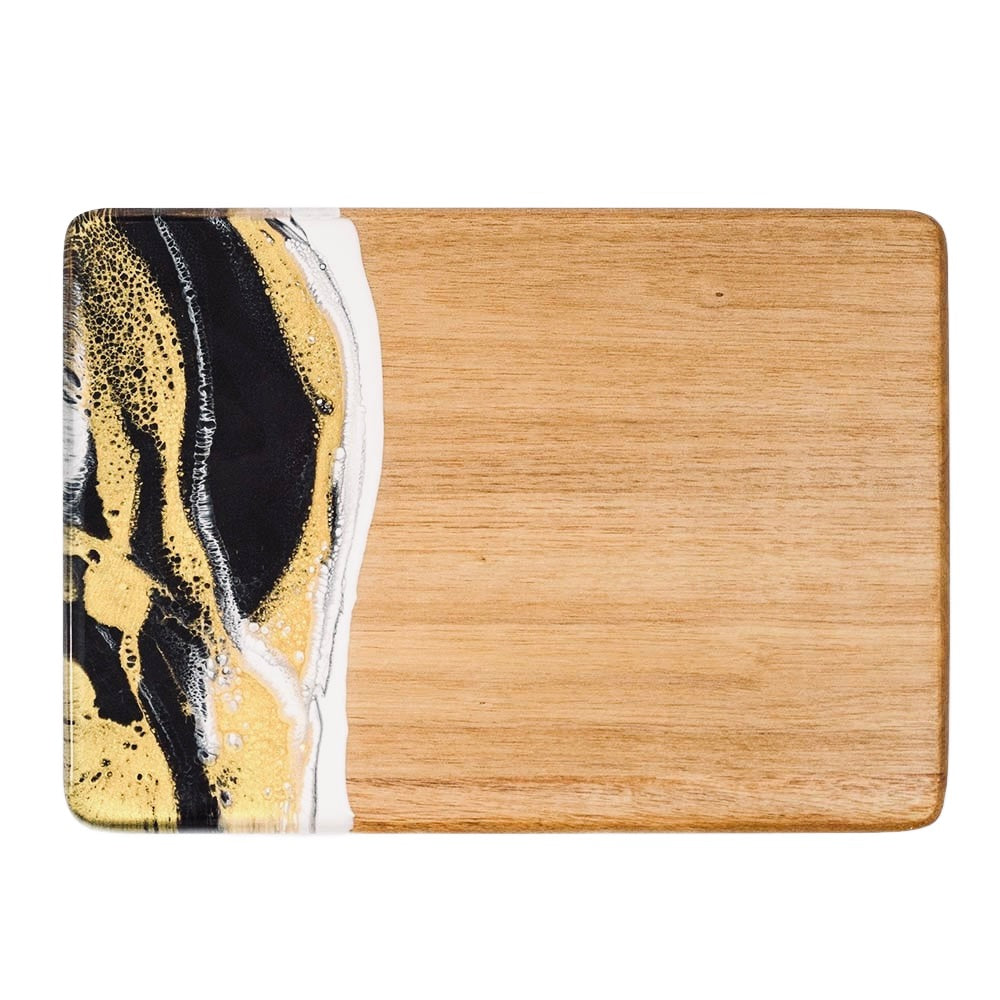 Small acacia wood and resin cheese board - onyx