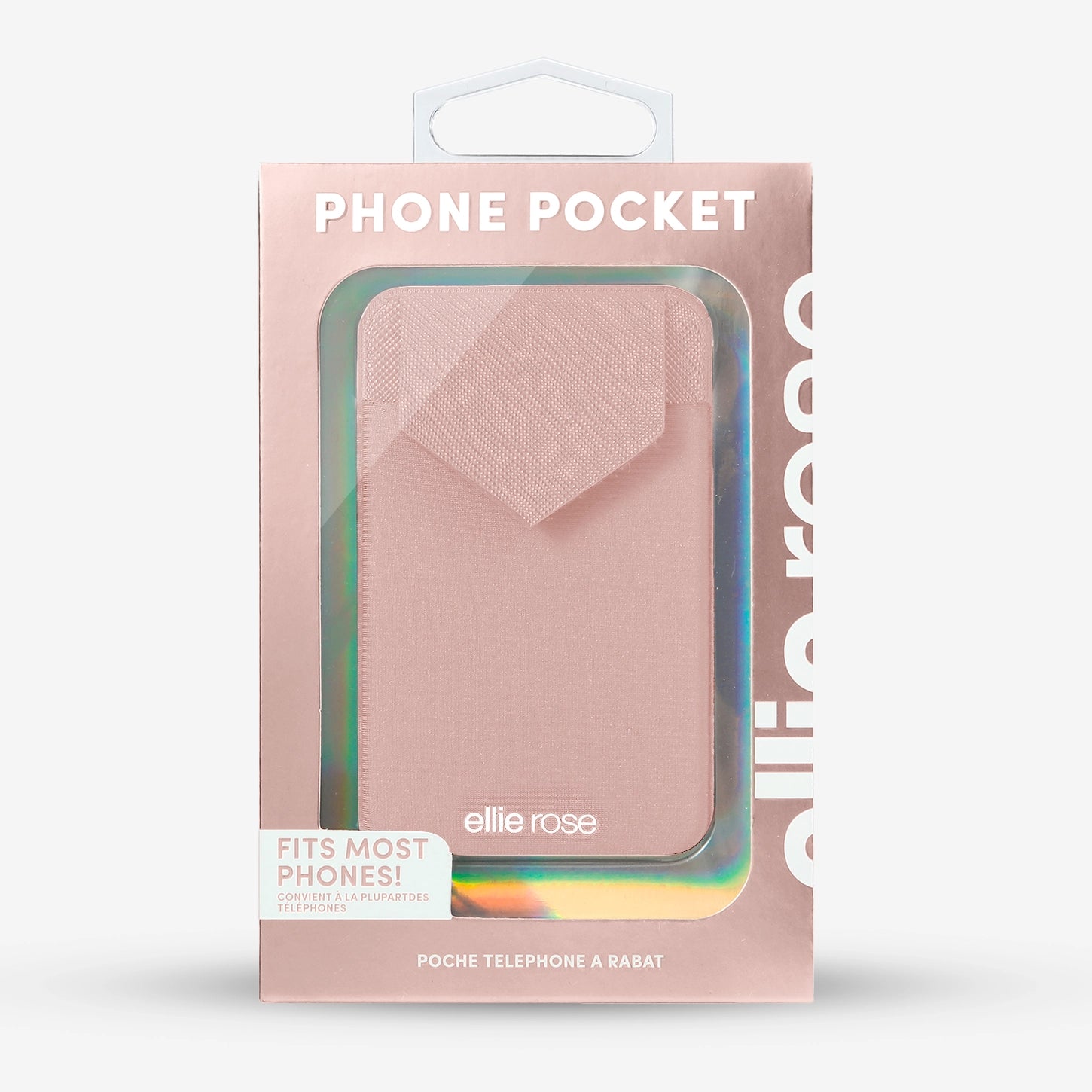 Blush stick-on phone pocket