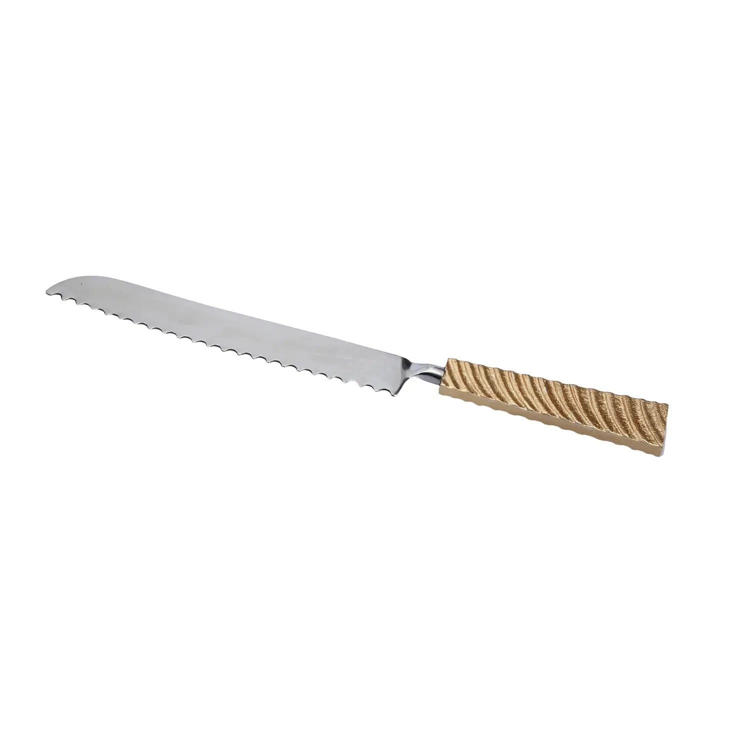 Knife with gold wavy handle