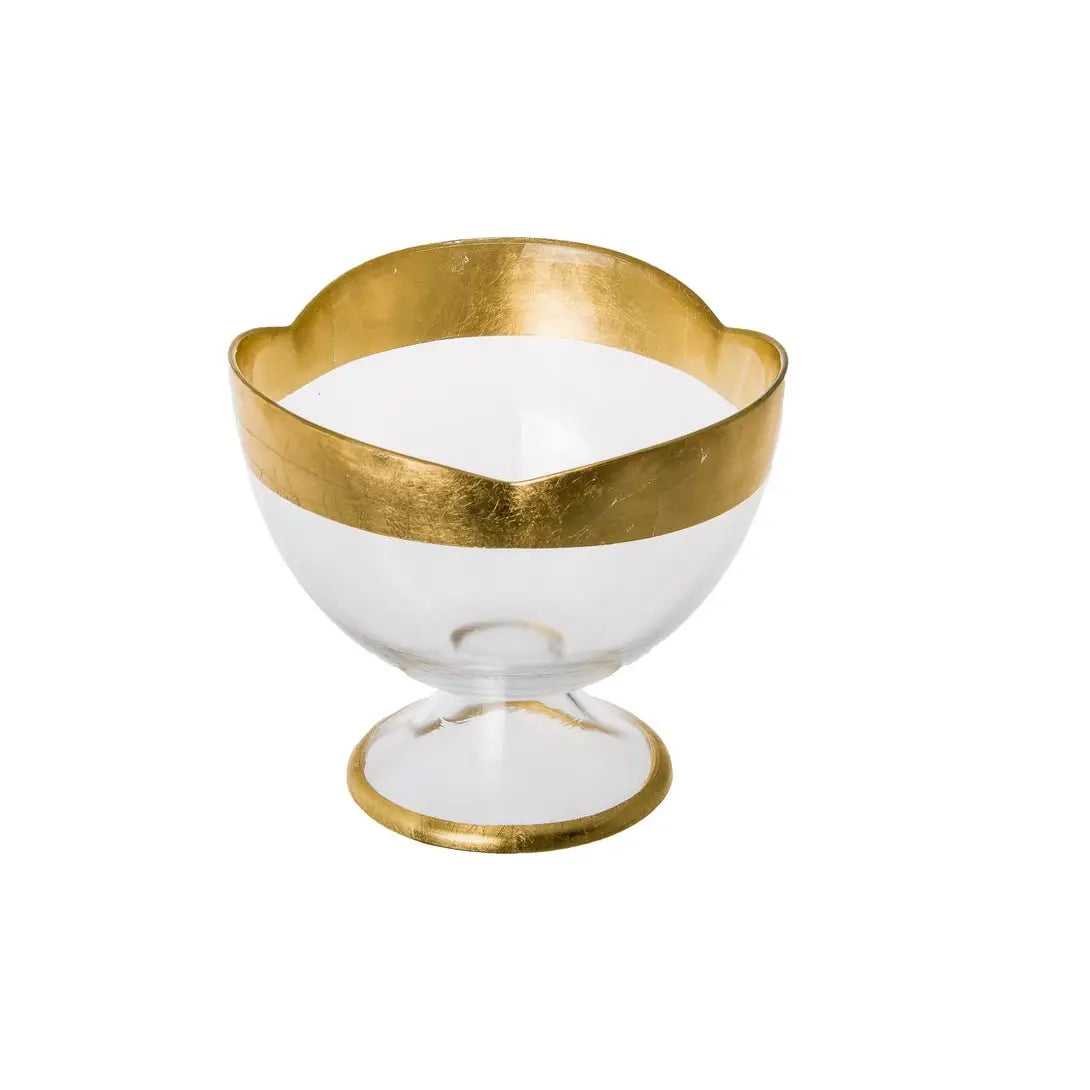 Gold Flower Shaped Footed Bowl