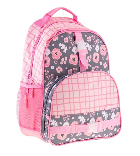 Personalized All Over Print Backpack - Charcoal Flowers