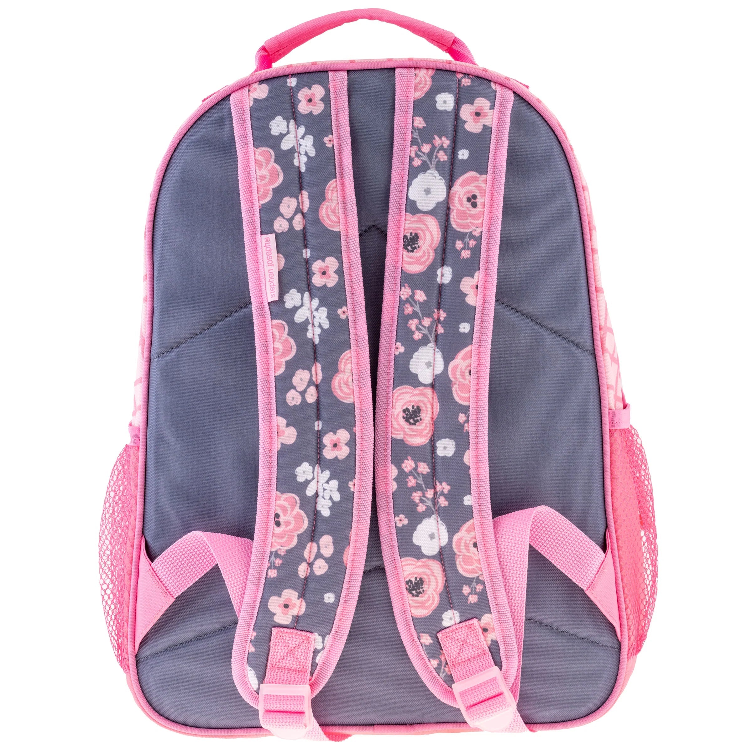 Personalized All Over Print Backpack - Charcoal Flowers