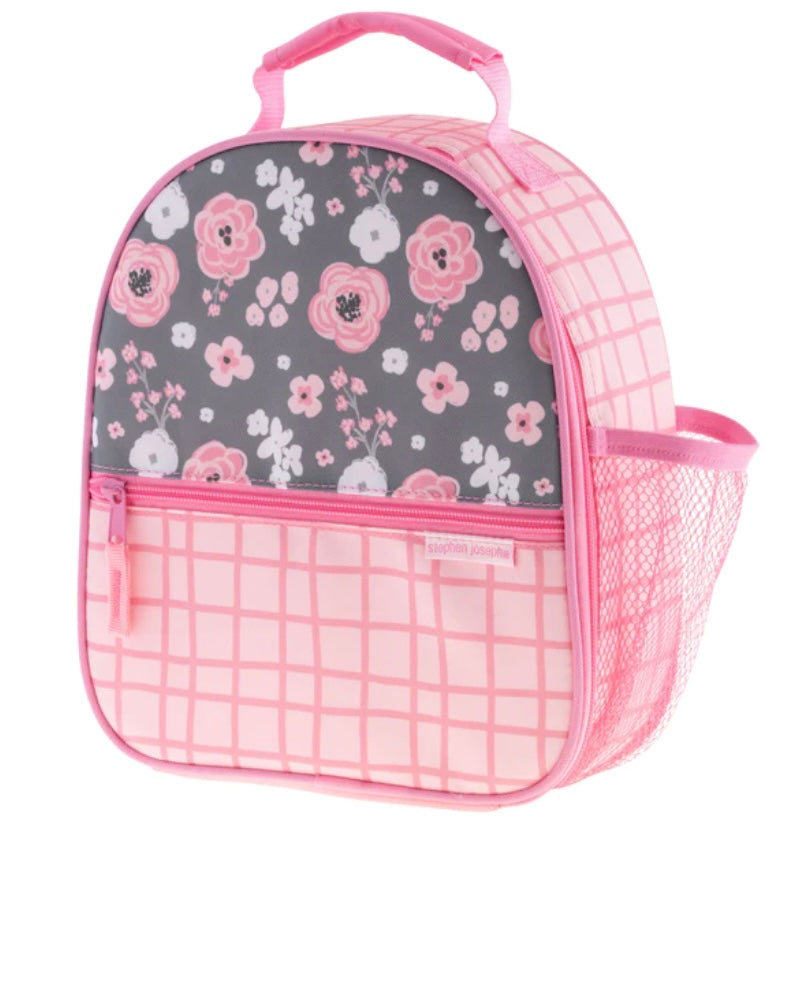 Personalized All Over Print Lunchbox - Charcoal Flowers