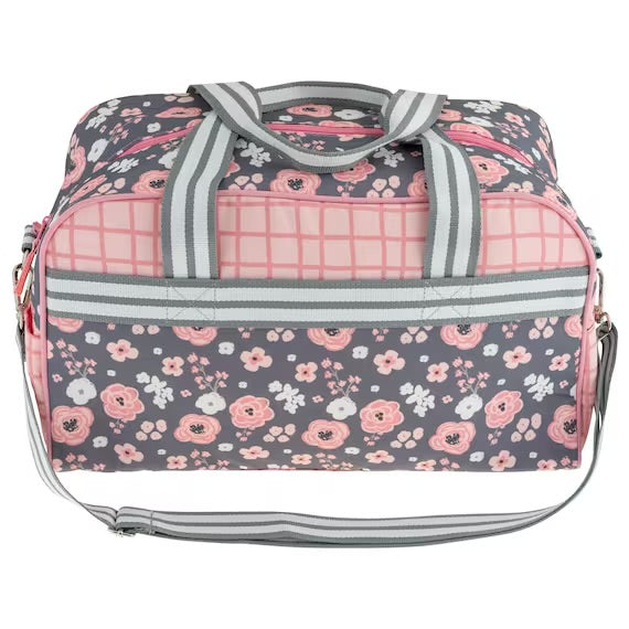Personalized Duffle Bag - Charcoal Flower