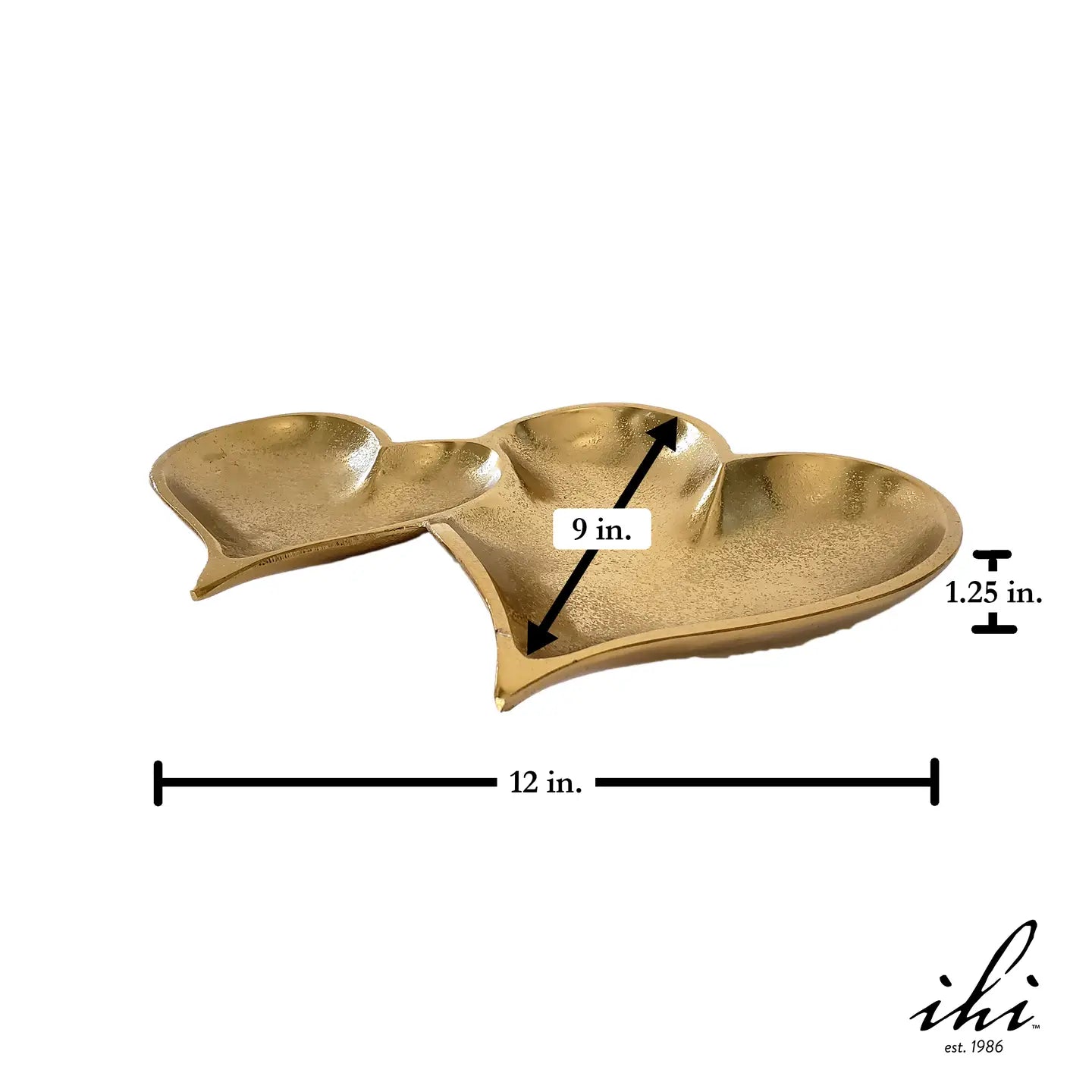 Heart Tray Gilded Textured gold 2-Section