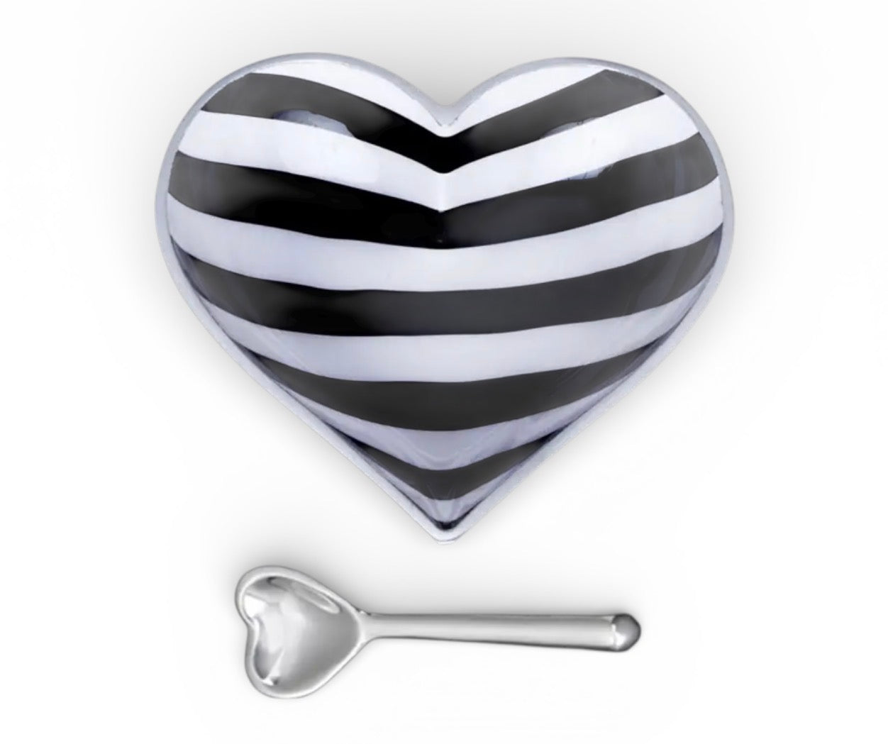 Stripe Heart bowl with Heart Spoon