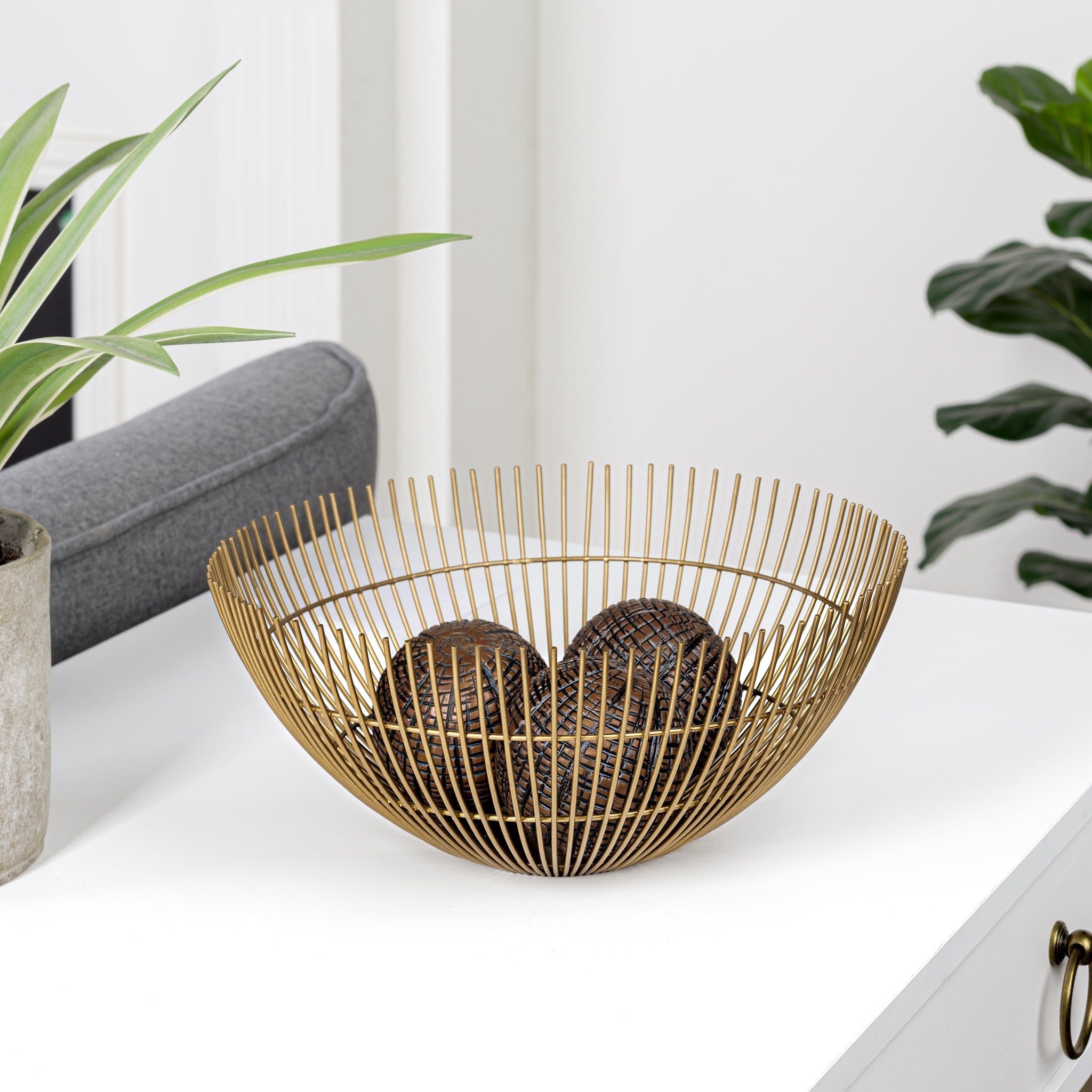 Metal Wire decorative Bowl - Gold