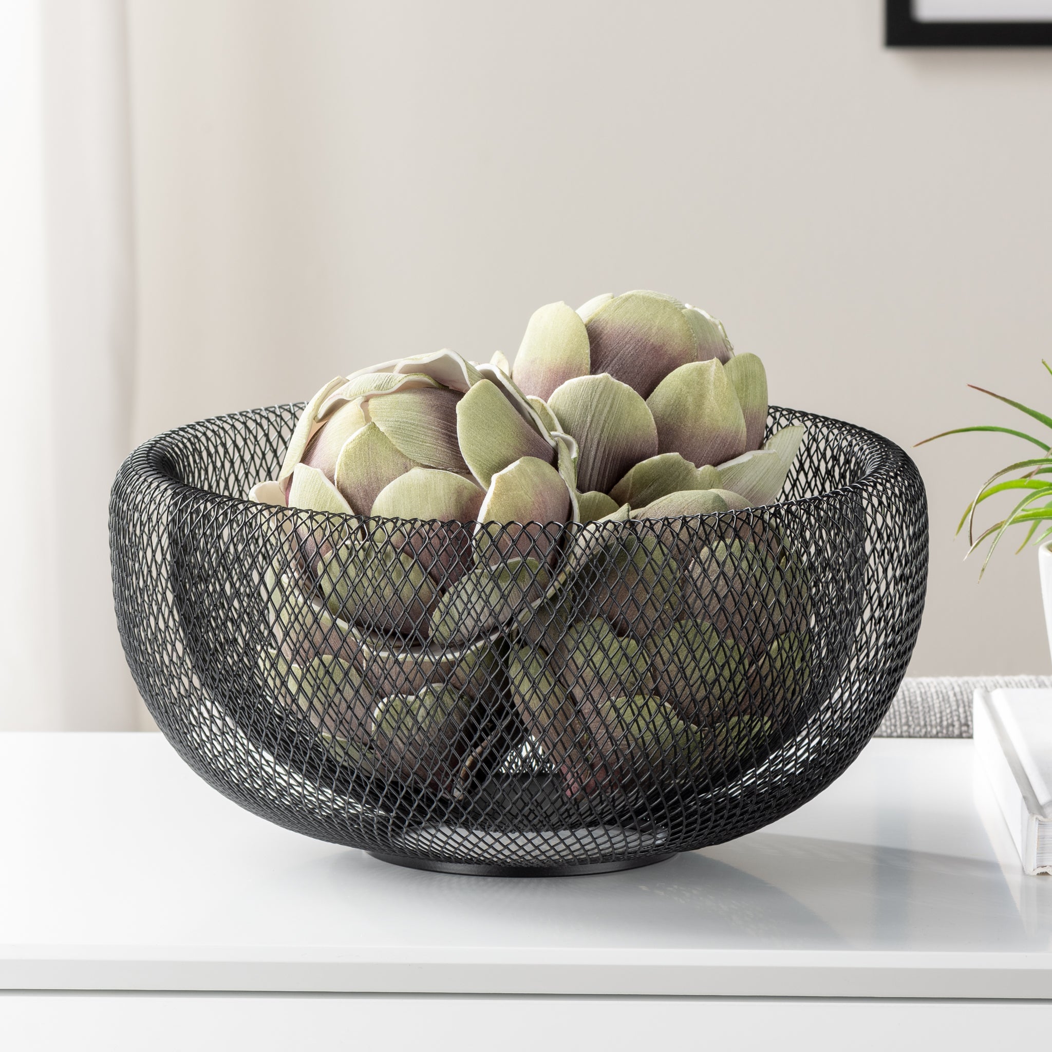 Mesh Double Wall 11" Diameter Black Bowl