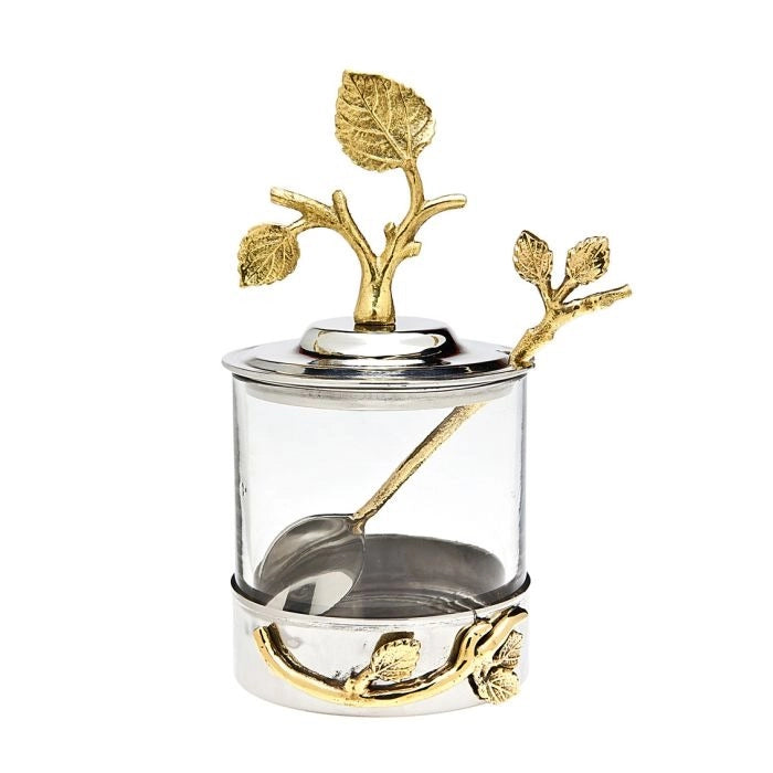 Leaf Jam Jar with Spoon