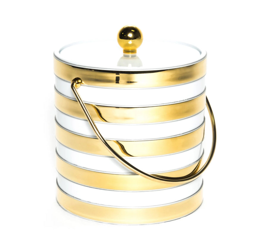 Ice bucket - Gold banded barrel
