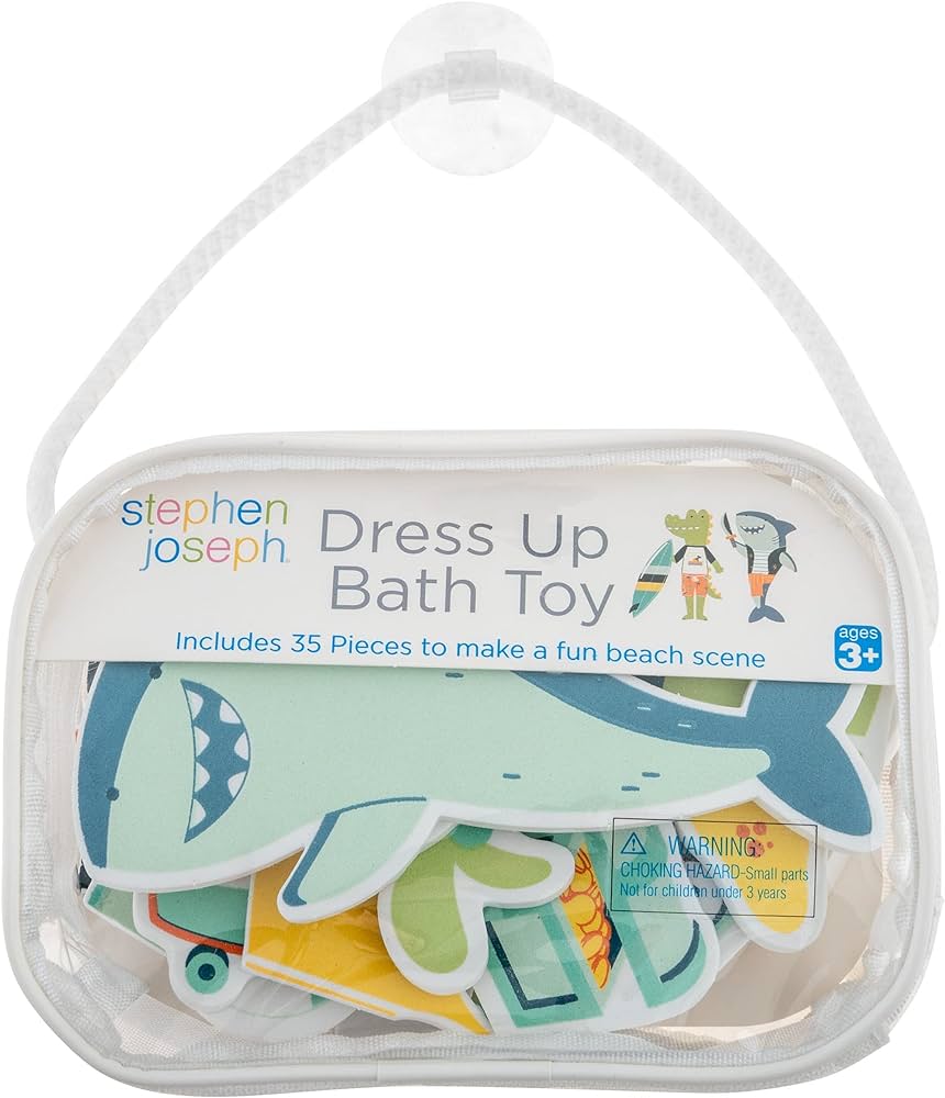 Stephen Joseph - Coffret de jouets de bain à habiller - 35 pièces - Requin