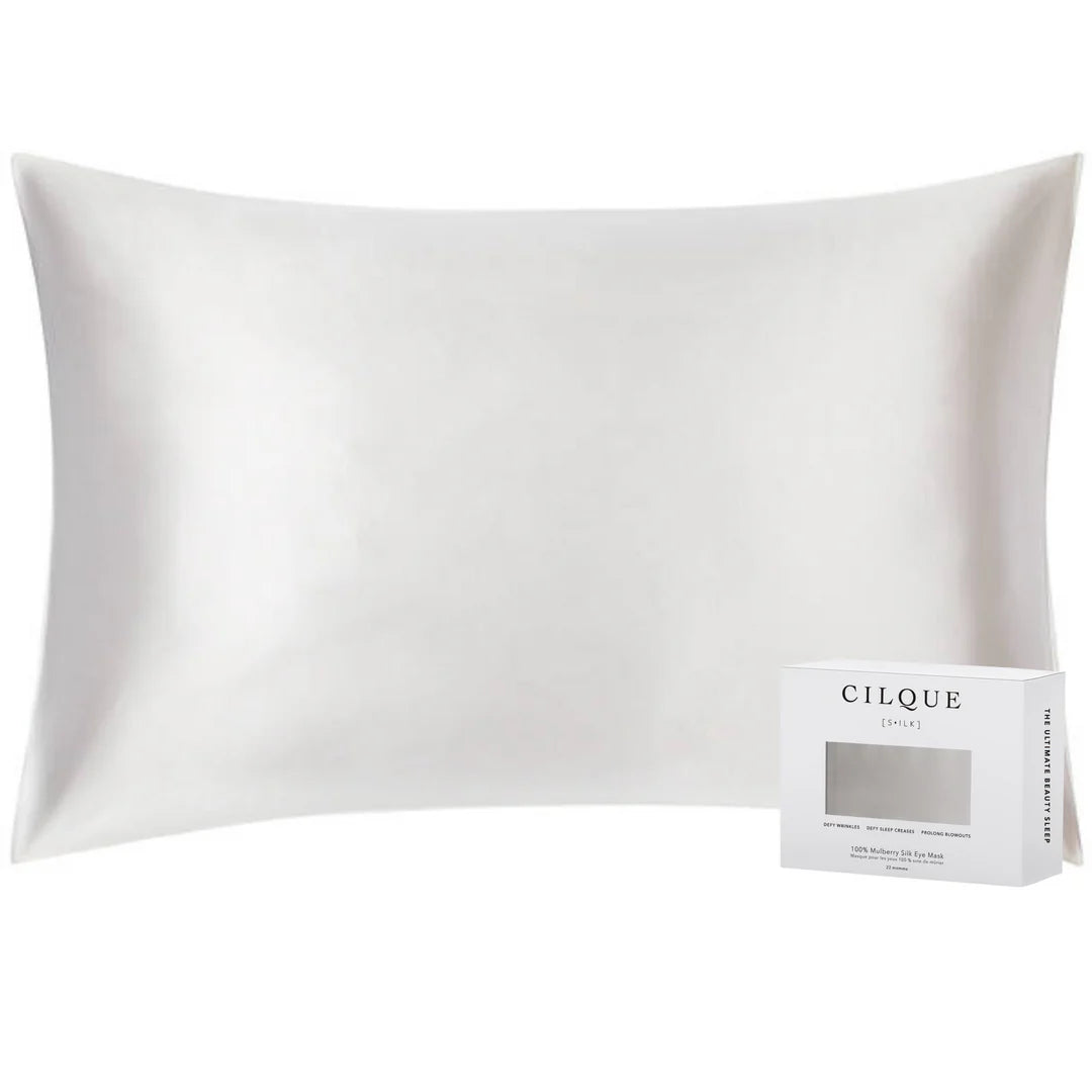 Lustrous Silk Pillowcase - King - White