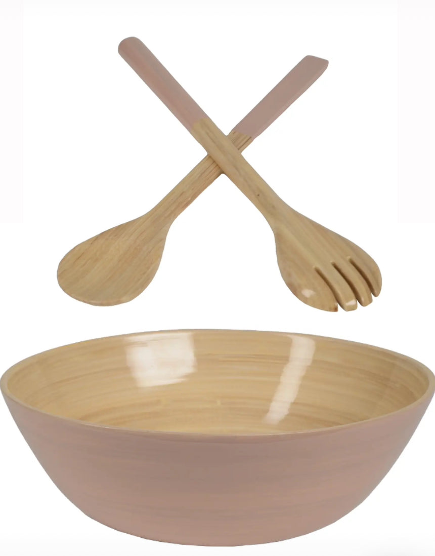 Bamboo Classic Bowl and Serving Set - Blush