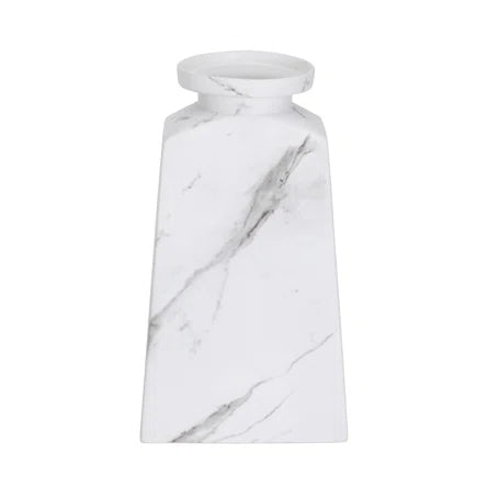 marble faceted vase - large