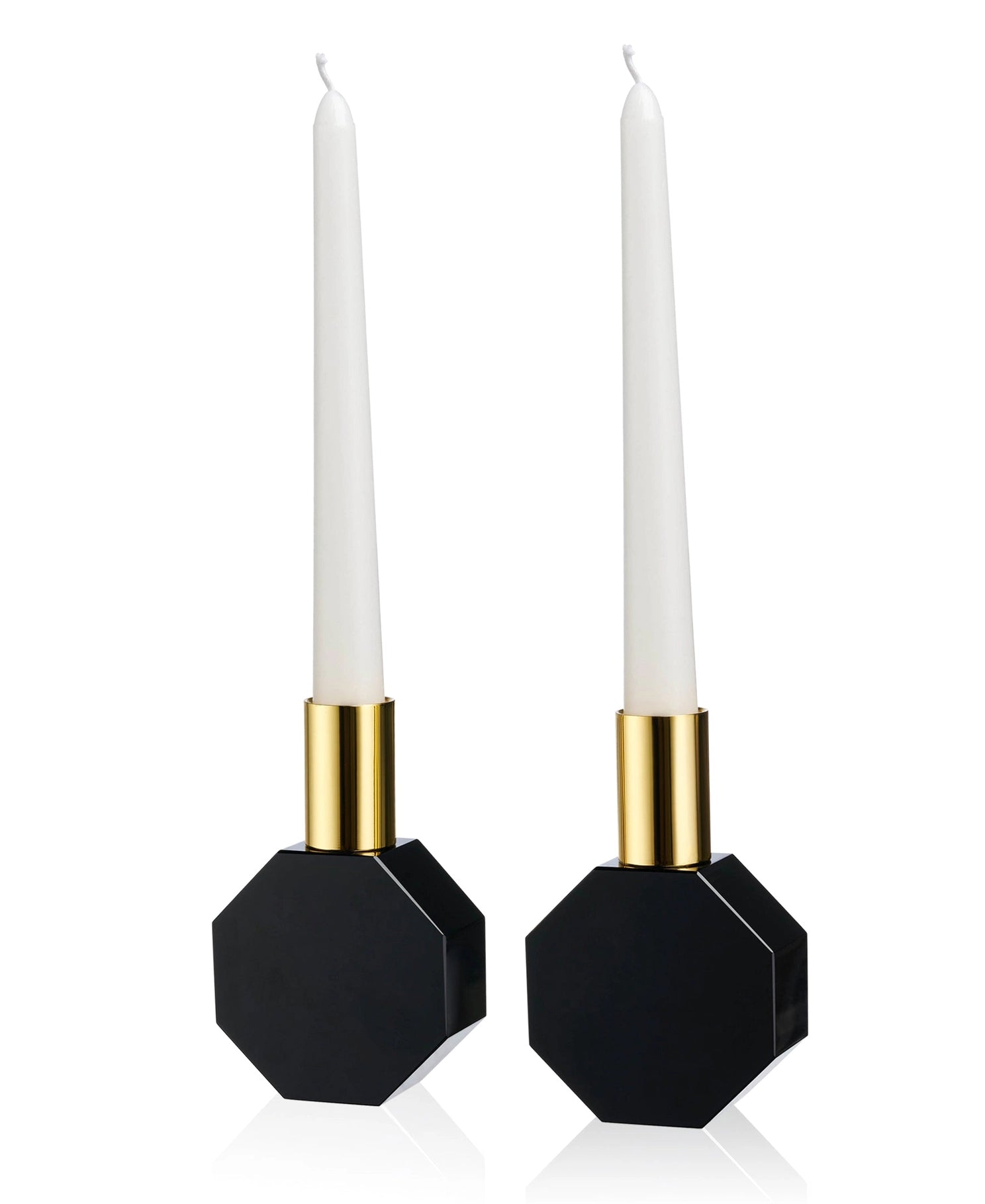 Bougeoir octogonal (lot de deux) 