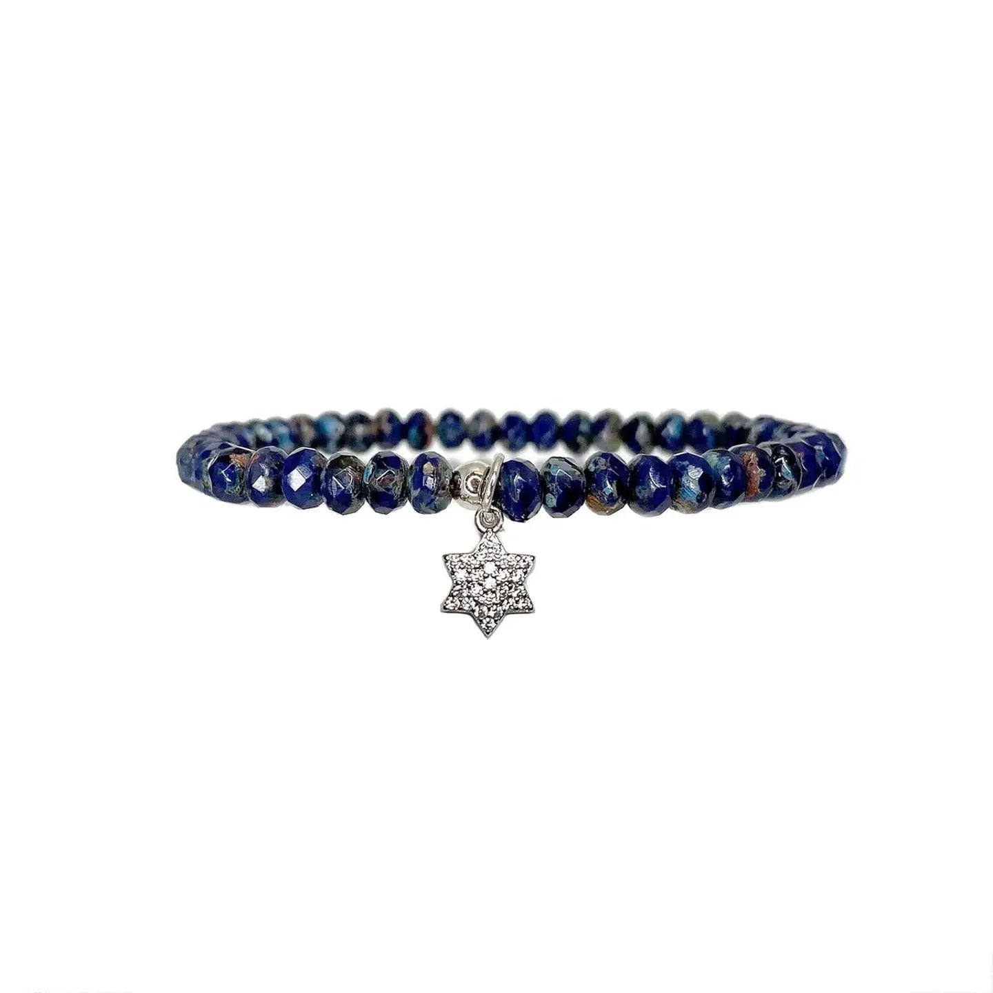 Navy Star of David bracelet