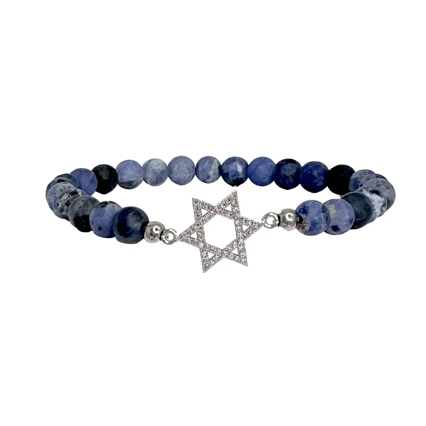 Blue/Silver Star of David bracelet