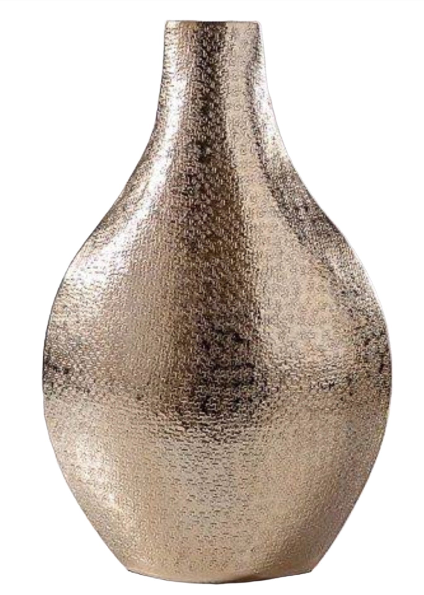 Hammered Pinched Bottle Vase Tall - Gold