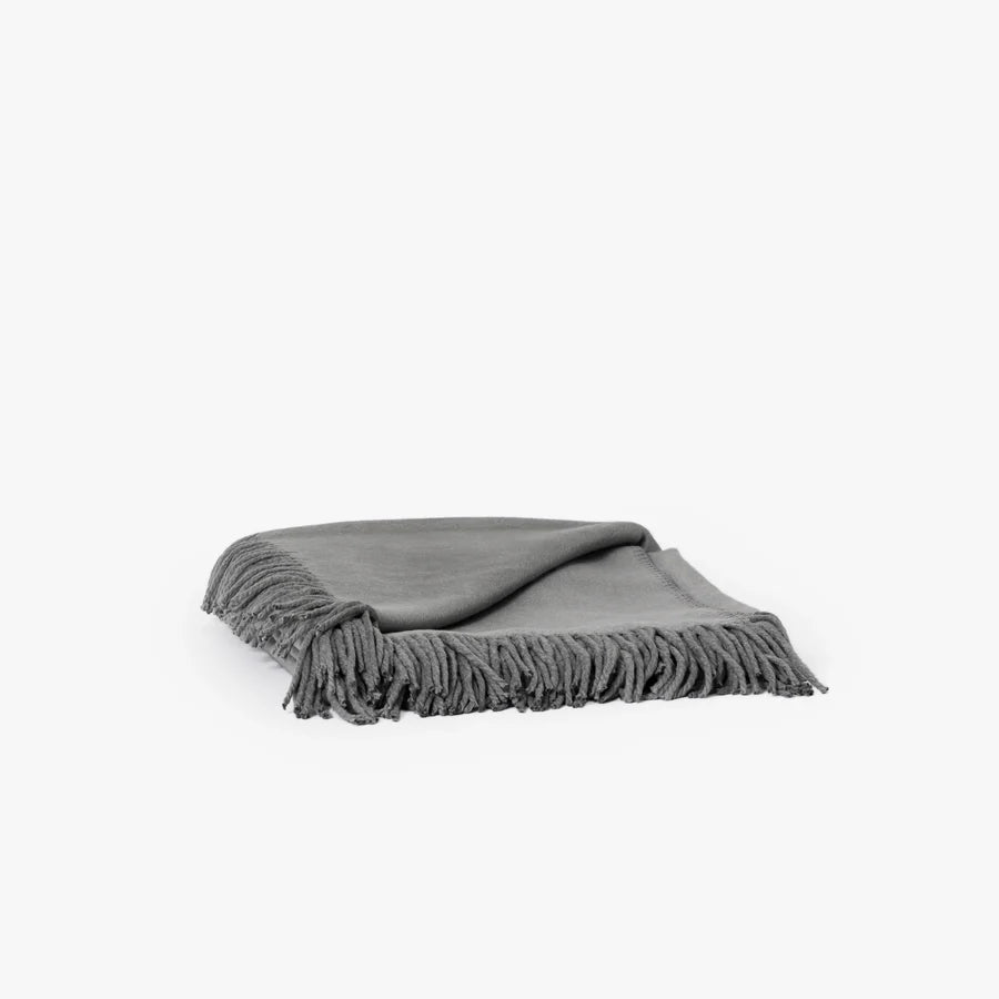 100% Silk Throw Blanket - grey