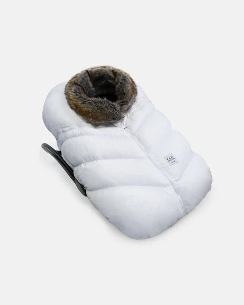 CAR SEAT COCOON - TUNDRA White with faux fur