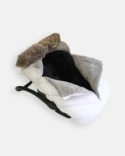 CAR SEAT COCOON - TUNDRA White with faux fur