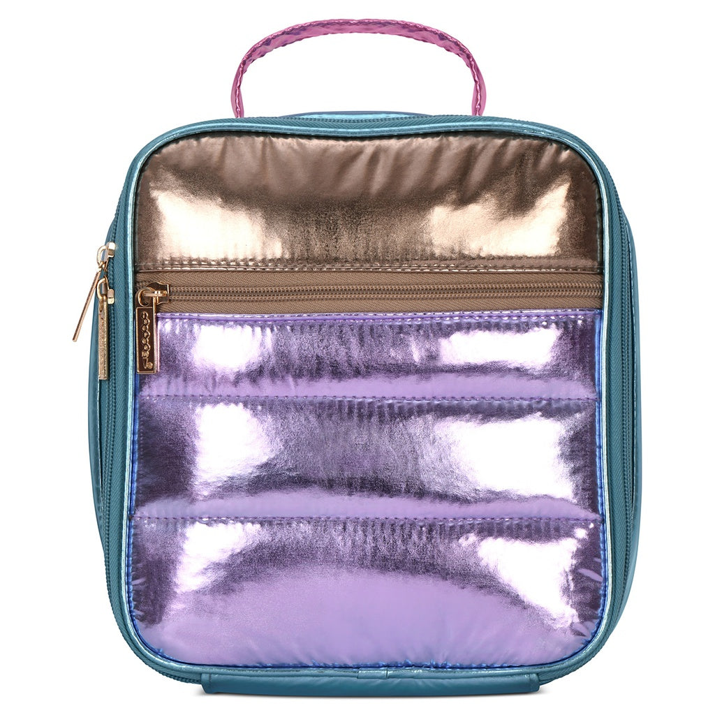 ICY COLOR BLOCK PUFFER LUNCH TOTE