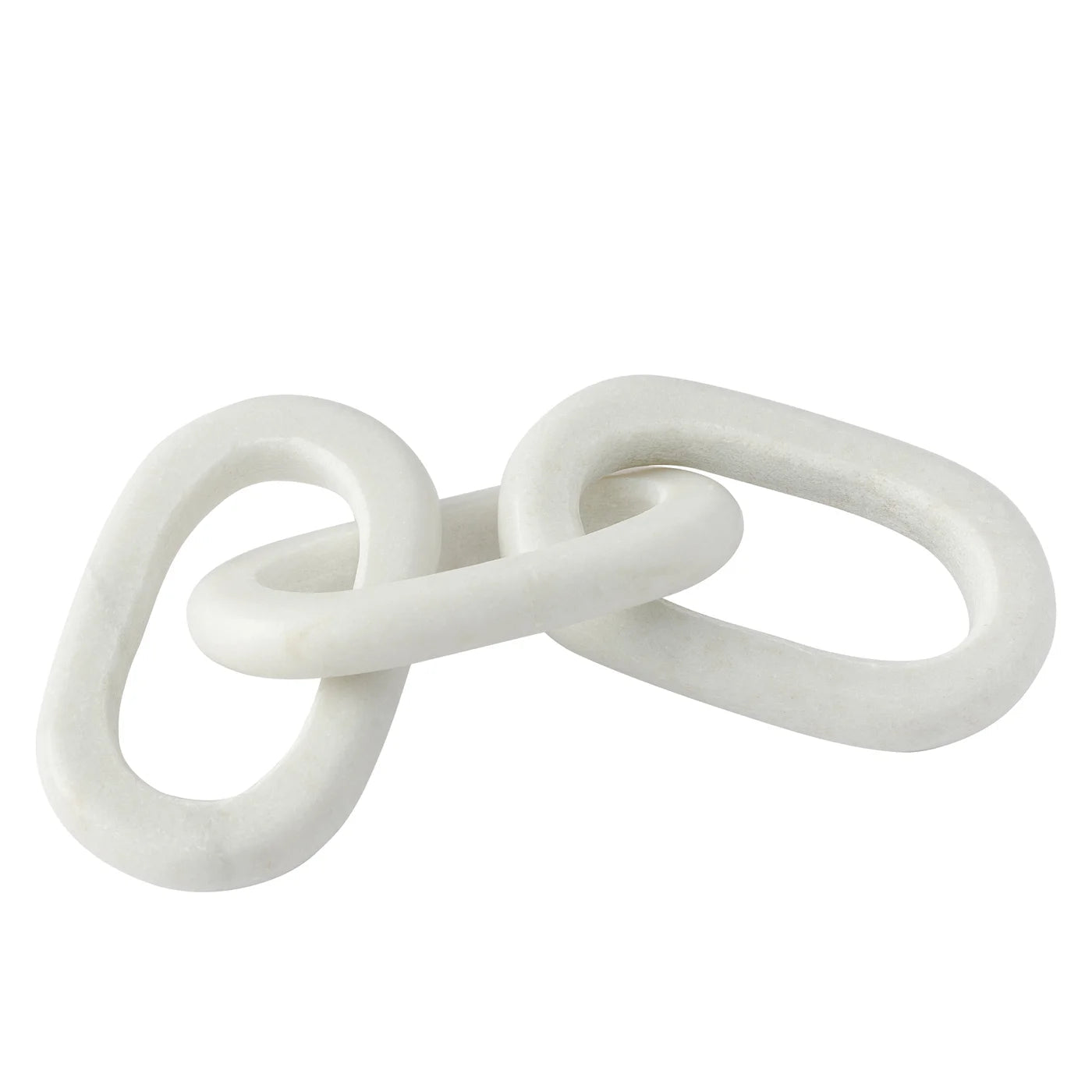 Marble Chain Links Sculpture - white