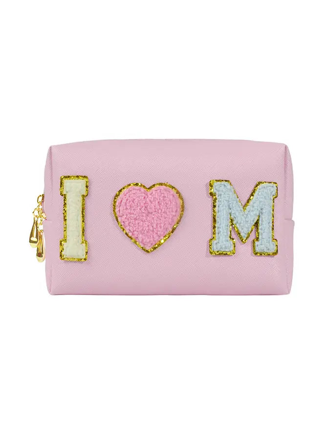 I love mom - patchwork cosmetic bag