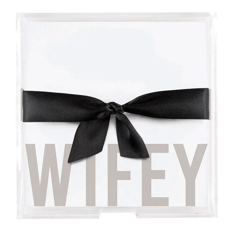 Square Acrylic Notepaper Tray - Wifey