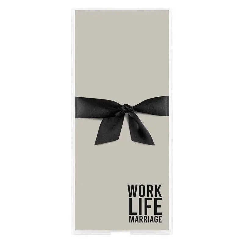 Acrylic Long Tray - Notepad - Work Life Marriage