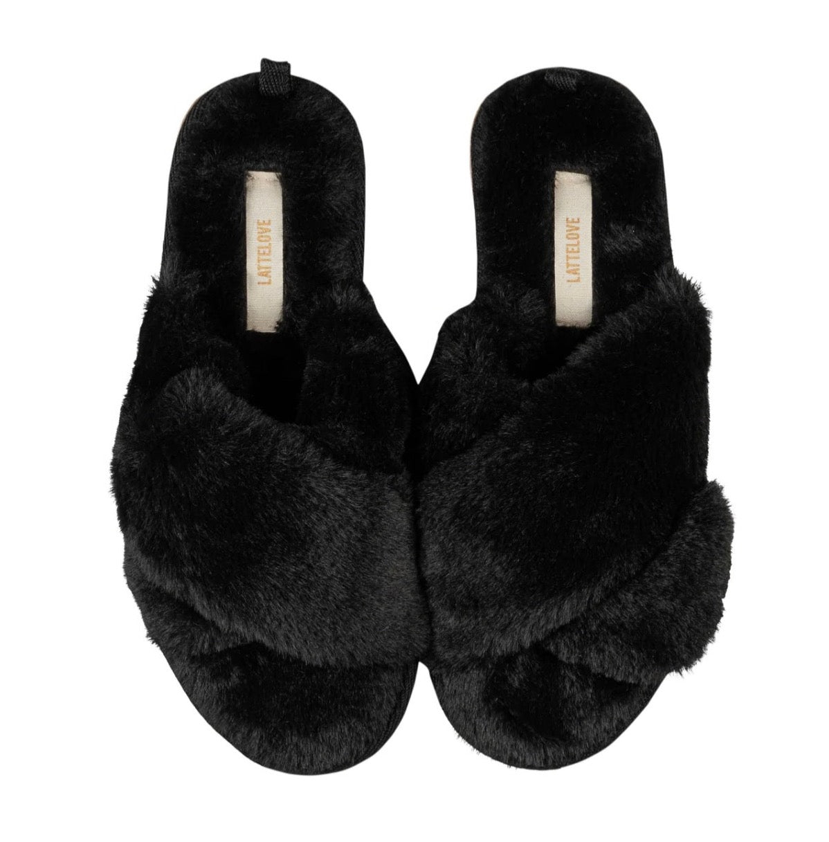 Faux Fur Slipper - black sesame