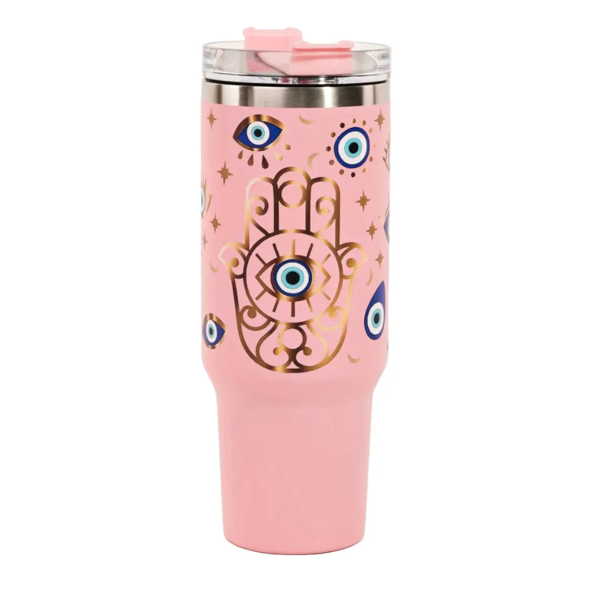 Hamsa Evil eye tumbler with handle