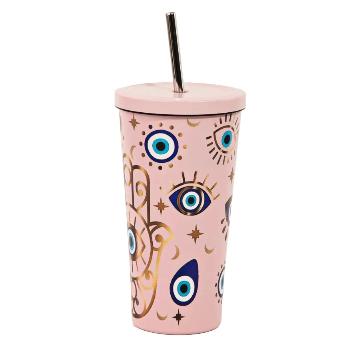 Hamsa Evil eye tumbler - pink