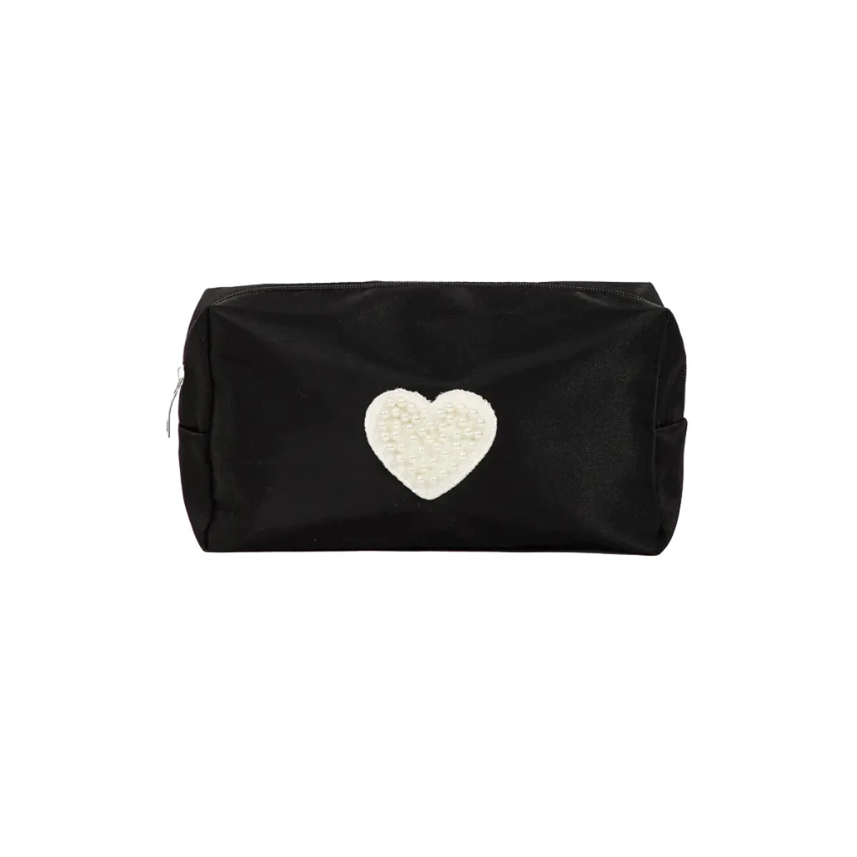 Pearl heart cosmetic bag