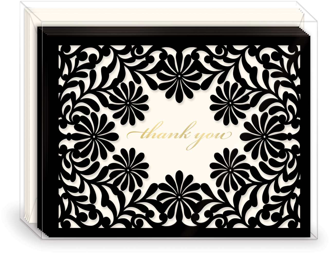 Black Border Thank You Note Cards