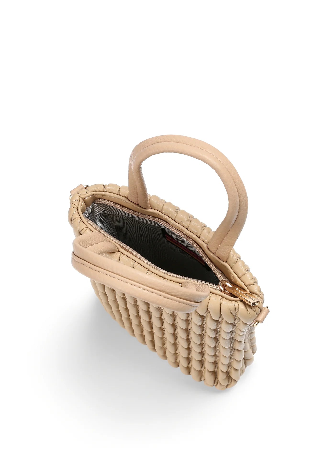 Sacoche pour téléphone en cuir végan gaufré - noir