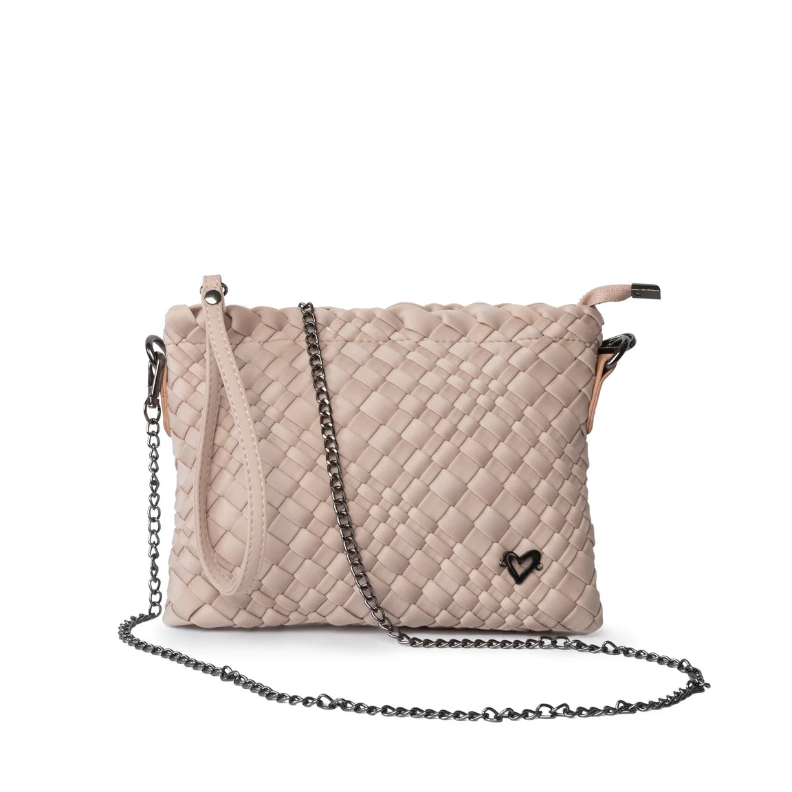 Charlotte Woven Crossbody - Dusty Pink