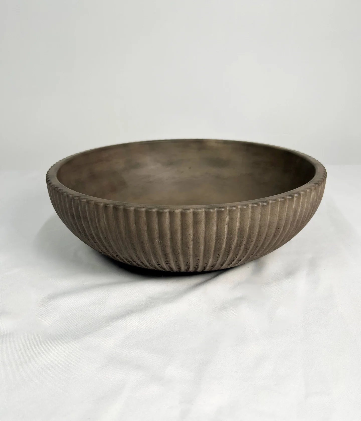Fluted decorative bowl - Mocha Stone