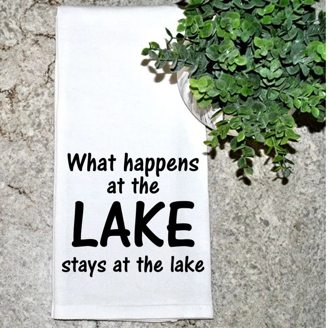 What happens at the lake tea towel