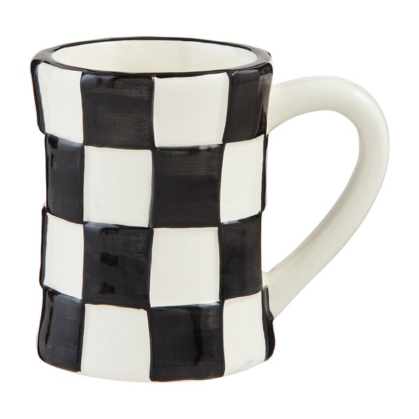 Large CHECK BISTRO MUG