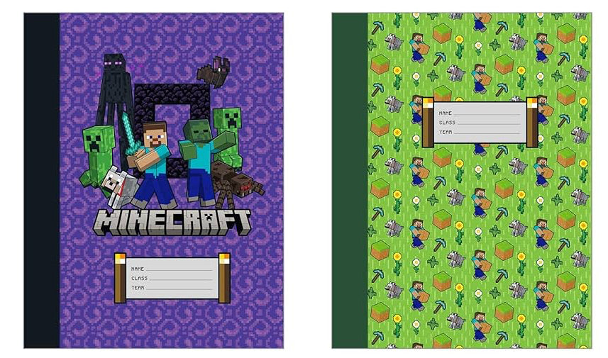 Minecraft composition notebook - set of 2