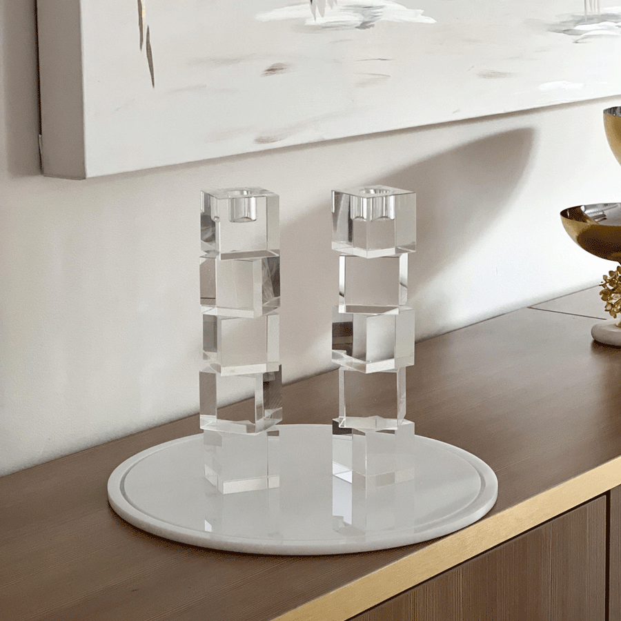 Crystal Taper Holder Set of 2