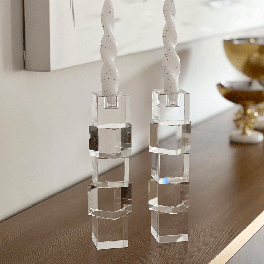Crystal Taper Holder Set of 2