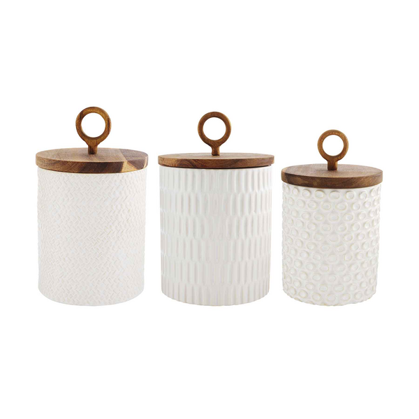 Mudpie TEXTURED STONEWARE CANISTER SET