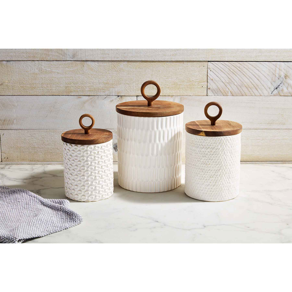 Mudpie TEXTURED STONEWARE CANISTER SET