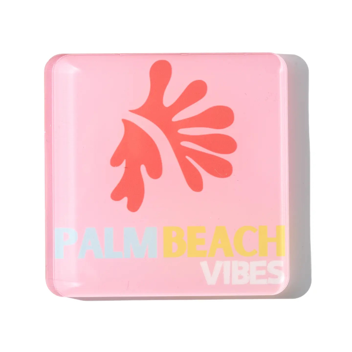 Set of 4 Acrylic Coasters in holder, palm beach