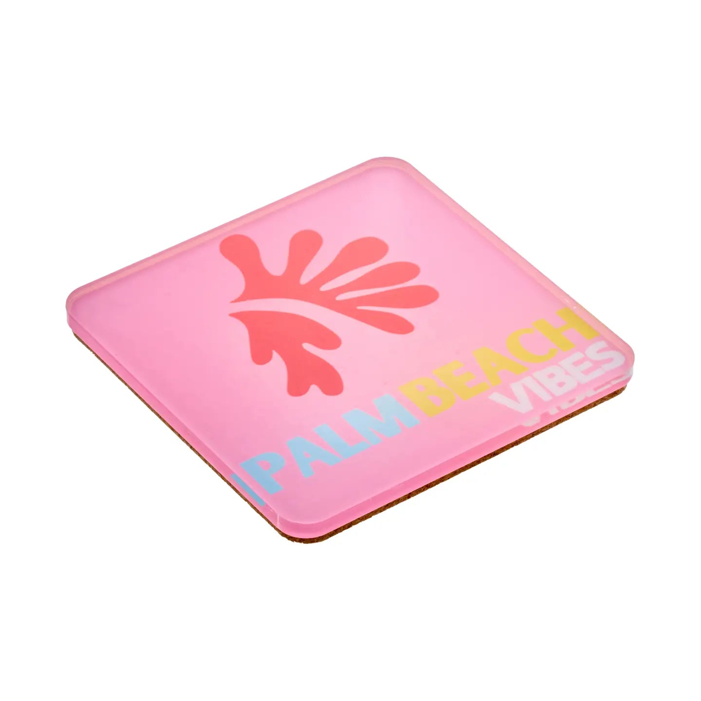 Set of 4 Acrylic Coasters in holder, palm beach
