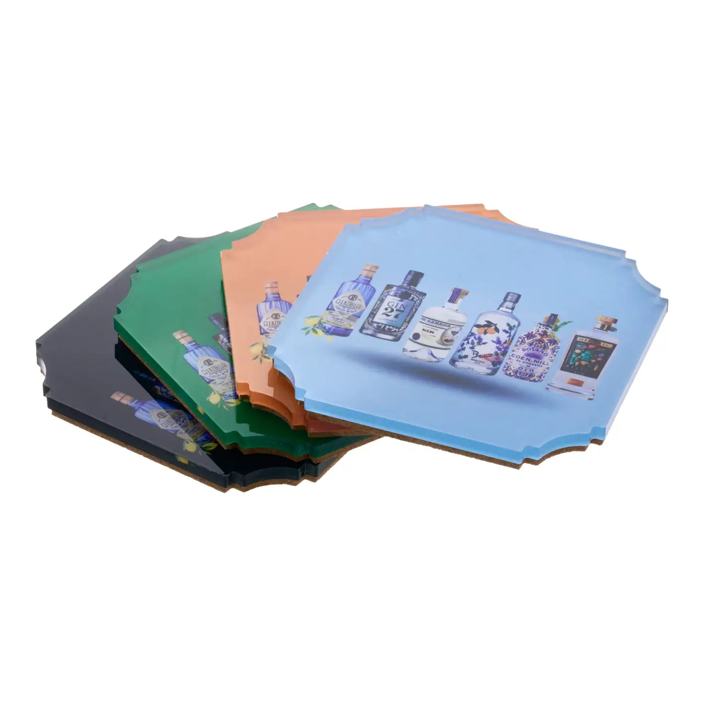 Set of 4 Acrylic Coasters in holder, drinks