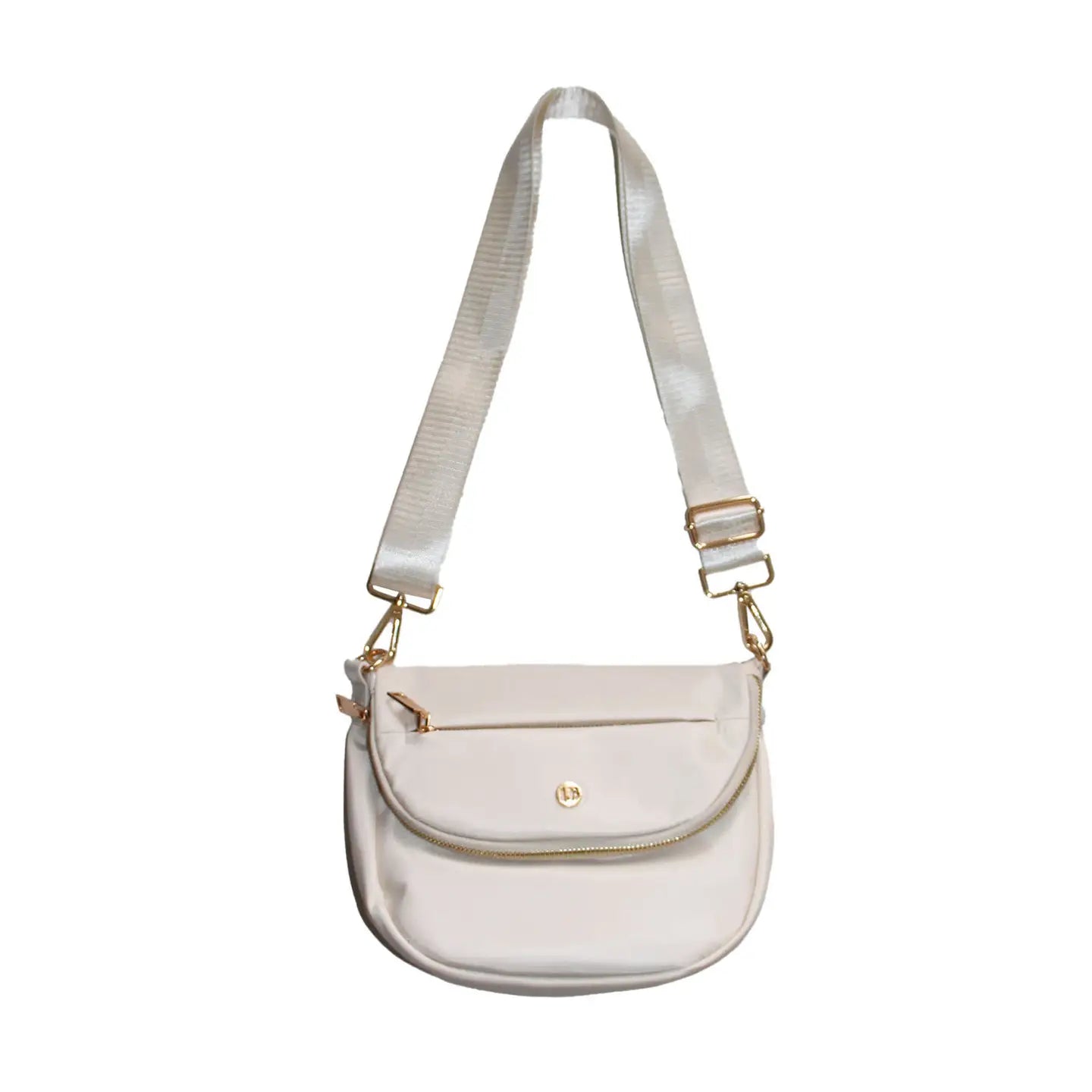 Nylon Crossbody and Belt Bag - large, cream
